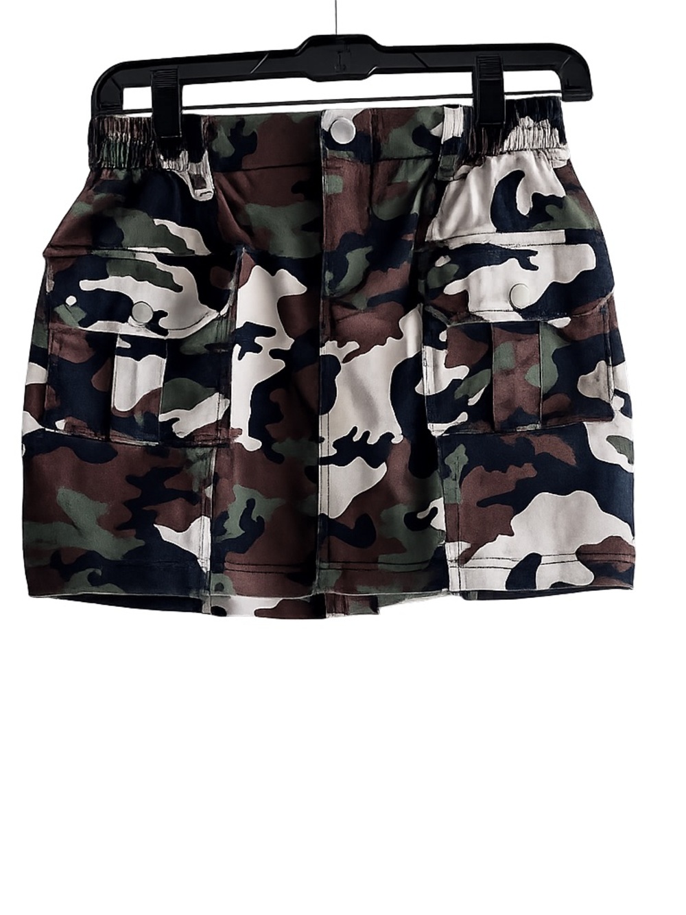 FOURTEEN TWELVE Camo Mini Skirt - Olive Brown Black